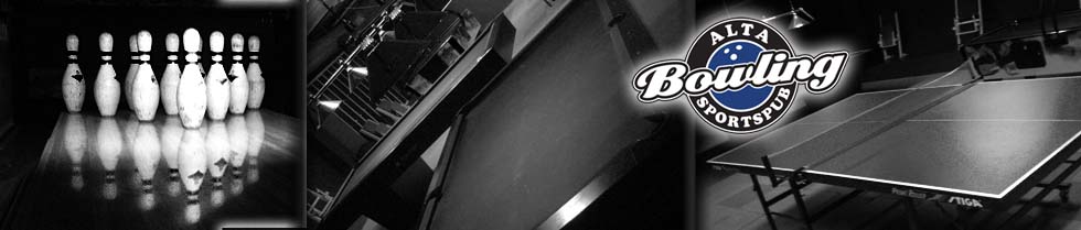 Alta Bowling Sportspub — bowlingkjegler og spillebord